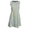 Moschino Love  Floral Print Mini Sleeveless A-line Dress In Multicolor Cotton In Multi