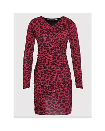 Pre-owned Moschino Love  Italienisches Kleid Mit Leopardenstruktur - Dresses - Red -size In Rot