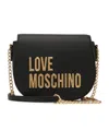 Moschino Love Faux Leather Crossbody Bag With Golden Details In Black