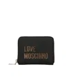 Moschino Love  Logo-lettering Zipped Wallet In Black