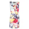 Moschino Love  Mini Printed Ruffle Trim Dress In Multicolor Cotton In Multi
