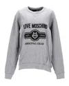 Moschino Love  Original Gear Print Sweater In Grey Cotton In Gray