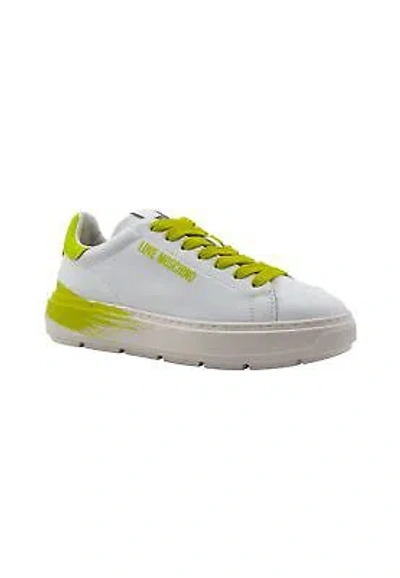 Pre-owned Moschino Love  Sneaker Woman White Lime Ja15254g1iidb10d