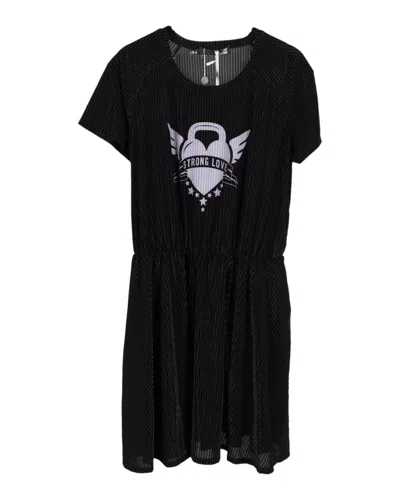 Moschino Love  Strong Love Mini Dress In Black Cotton