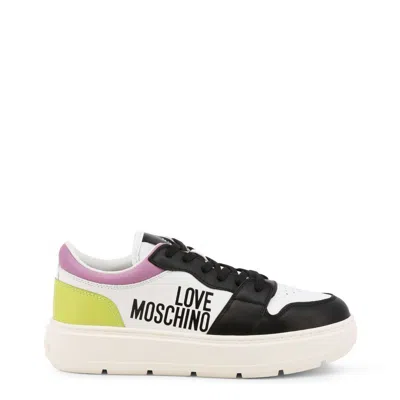 Pre-owned Moschino Love  Women's Synthetic Leather Fashion Low Top Sneakers In White