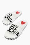 MOSCHINO LOVE NAPPA LEATHER SLIDES POOL25 WITH LOGO