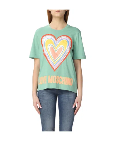 Moschino Love Pattern Short-sleeved T-shirt In Multicolor