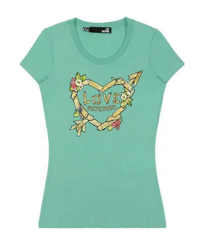 Moschino Love Printed T-shirt In Green