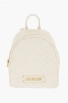 Moschino Love Quilted Faux Leather Backpack With Golden Logo