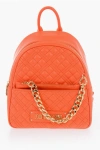 Moschino Love Quilted Faux Leather Backpack With Matched Pouch