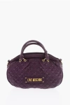 Moschino Love Quilted Faux Leather Bag With Double Handle And Removab