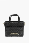 Moschino Love Quilted Faux Leather Handbag With Golden Chain