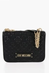 Moschino Love Quilted Faux Leather Shoulder Bag With Golden Logo