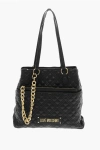 Moschino Love Quilted Faux Leather Tote Bag With Matching Pouch