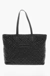 Moschino Love Faux Leather And Sponge Tote Bag With Embossed Logo In Black