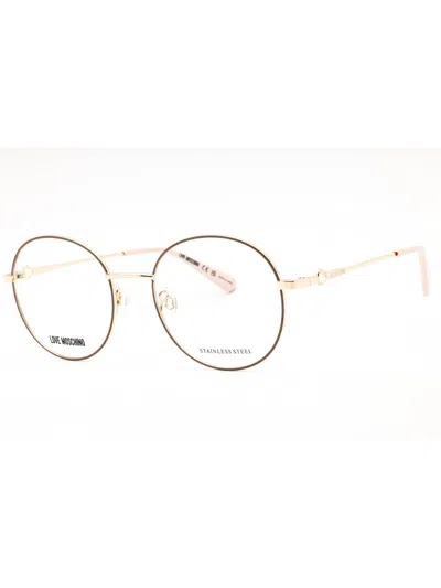 Moschino Love Round Metal Eyeglasses For Women - Mol617/tn In Gold