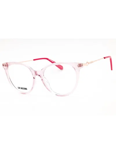 Moschino Love Round Mini Eyeglasses For Women In Purple