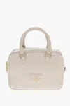 Moschino Love Saffiano Eco Leather Satchel Bag With Double Handle In White