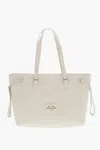 Moschino Love Saffiano Faux Leather Tote Bag In Beige