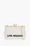 Moschino Love Solid Color Handbag With Printed Logo And Removable Cha