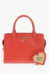 Moschino Love Solid Color Tote Bag With Golden Logo In Red