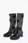 Moschino Love Studded High-boots With Leather Details 8cm In Black