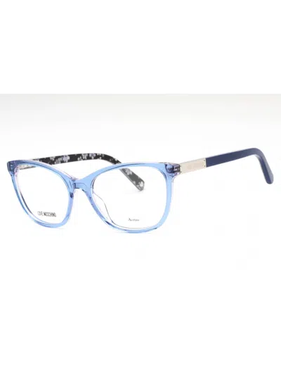 Moschino Love Stylish Cat-eye Eyeglasses For Women In Blue