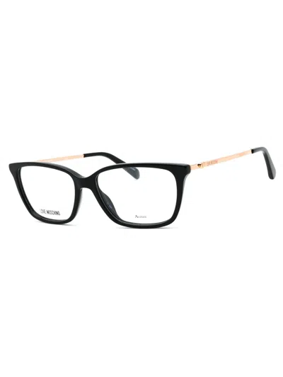 Moschino Love Stylish Rectangular Eyeglasses For Women In Black