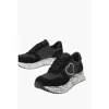 Moschino Love Suede Leather And Fabric Sneakers With Logoed Sole