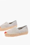 Moschino Love Suede Split Leather Platform Espadrilles With Embroider