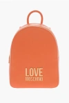 Moschino Love Textured Faux Leather Backpack With Golden Logo