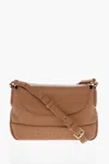 Moschino Love Textured Faux Leather Crossbody Bag In Brown