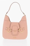 Moschino Love Textured Faux Leather Hobo Bag With Maxi Heart-shaped C