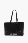 Moschino Love Textured Faux Leather Tote Bag With Embossed Logo