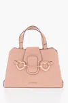 Moschino Love Textured Faux Leather Tote Bag With Maxi Golden Heart C In Pink