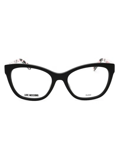 Moschino Love Women's Cat Eye Mini Eyeglasses In Black