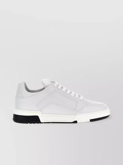 Moschino 'low-top Perforated Toe Box Rubber Sole Sneakers' In White