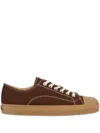 Moschino Low Top Sneakers Contrast Stitching In Brown