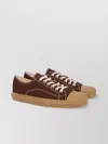 Moschino Low Top Sneakers Contrast Stitching In Brown