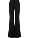 Moschino Flared High Waist Trousers With Front Crease In Black