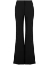 Moschino Flared High Waist Trousers With Front Crease In Black