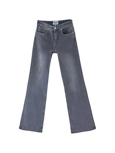 Moschino Low-rise Flared Jeans In Gray