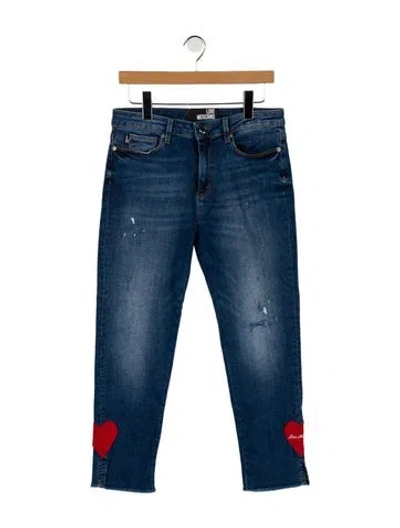 Pre-owned Moschino Low-rise Straight Leg Jeans In Blue