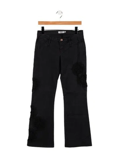 Pre-owned Moschino Low-rise Wide Leg Jeans In Black