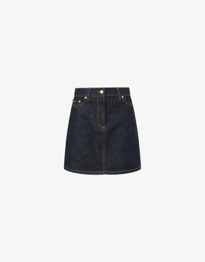 Moschino Lunar New Year Denim Miniskirt In Blue
