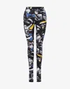 Moschino Lycra Leggings Punk Print In Multi