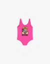 Moschino Lycra One-piece Swimsuit Teddy Bear In Pink