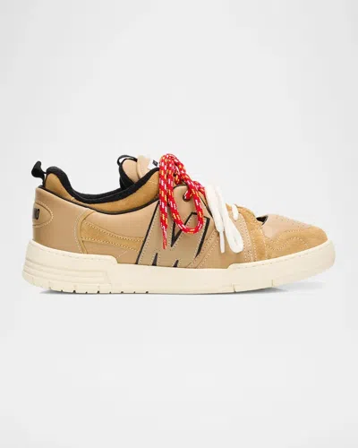 Moschino M Double-laces Low-top Sneakers In Neutral