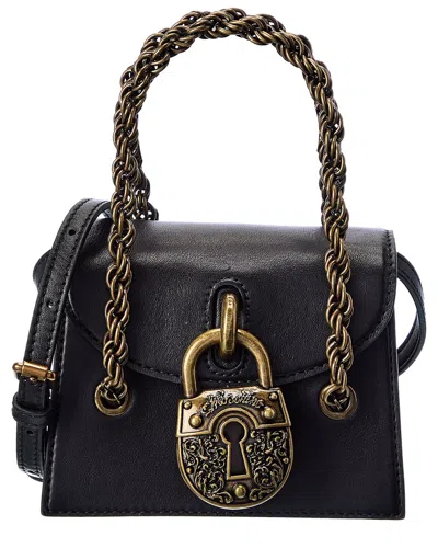 Moschino M Logo Leather Shoulder Bag In Black