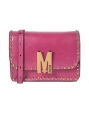 MOSCHINO MOSCHINO M LOGO STUDDED SHOULDER BAG WOMAN CROSS-BODY BAG PINK SIZE - LEATHER